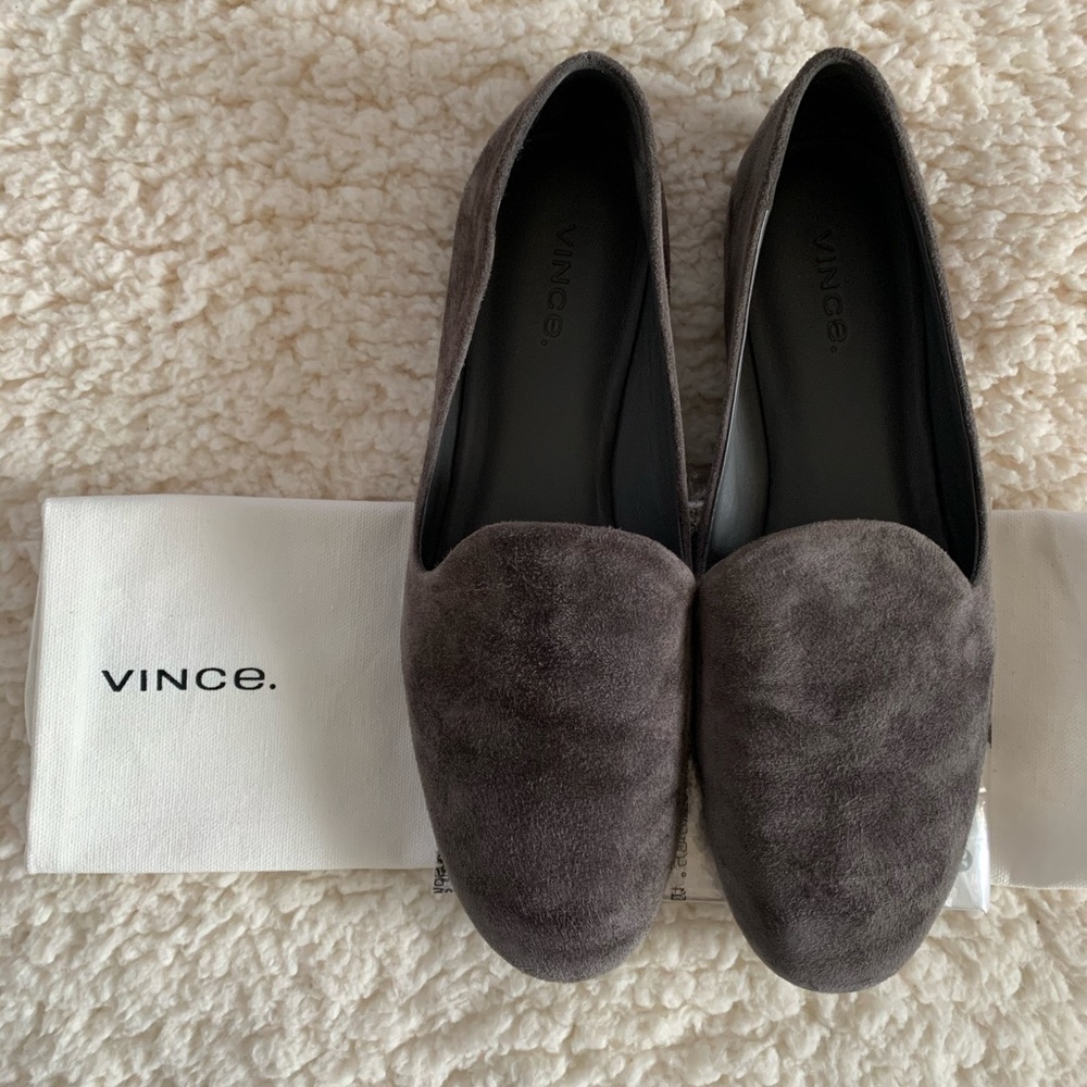 VINCE • Milo Pewter Loafers Sz 7.5